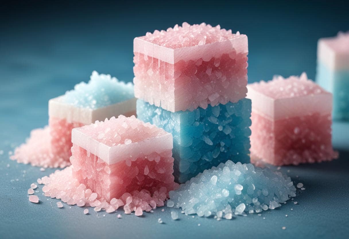 blue and pink salt